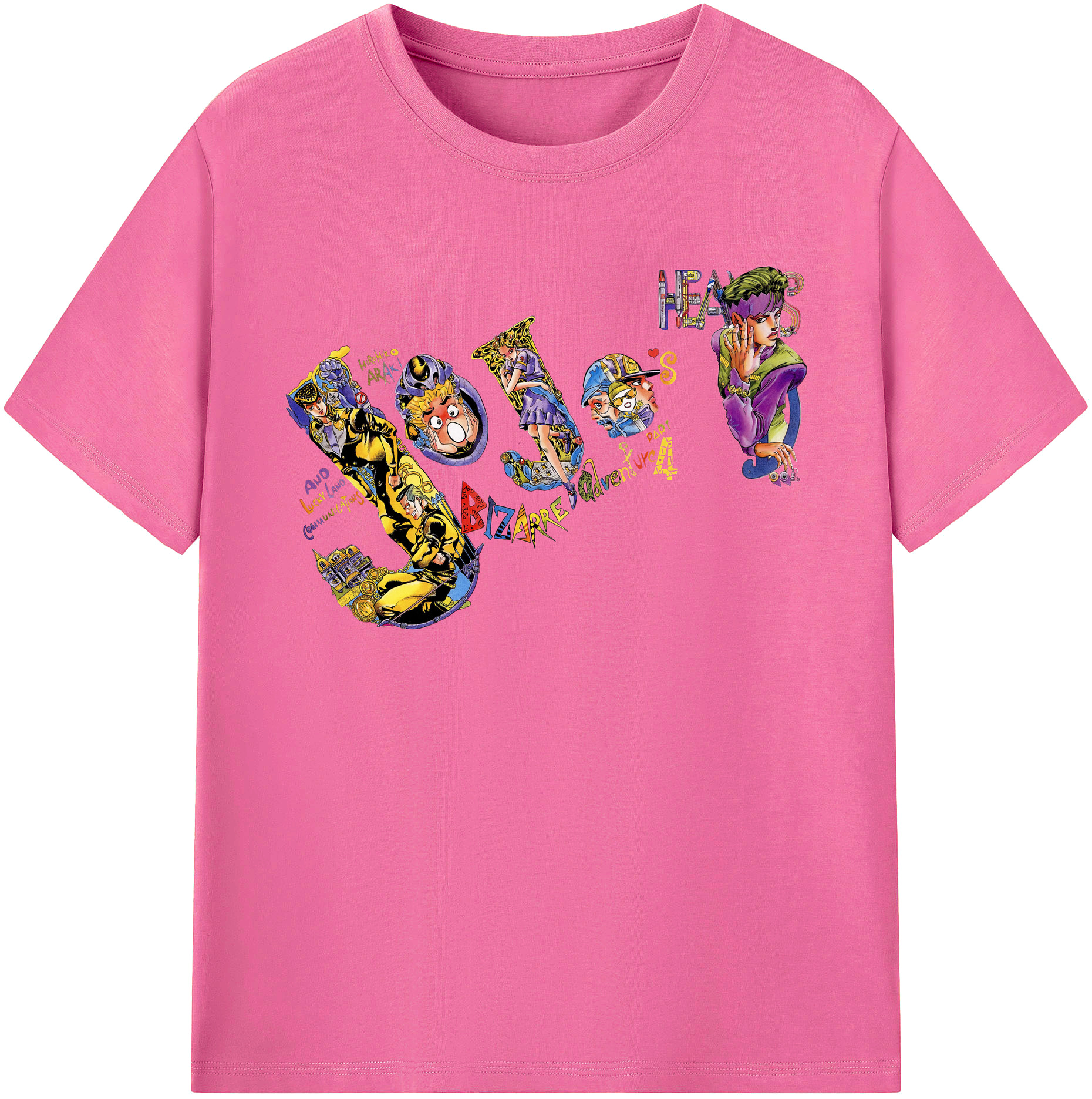 （画像用） ジョジョの奇妙な冒険 JoJo's Bizarre Adventure レディースカジュアルプリントTシャツ（綿100％）